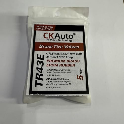 CKAuto 5 Pcs VS43/TR43E Tubeless Metal Clamp-in Valve Stems, Black Finish (Pack of 2) - size: 5 (Pack of 2)