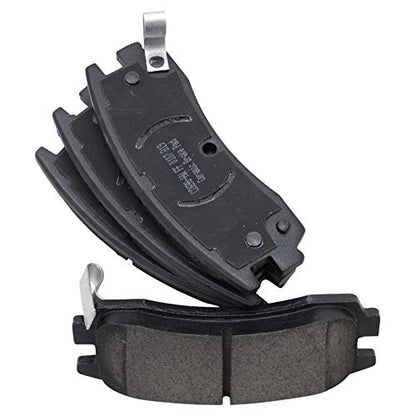 TRQ Front and Rear Brake Pad and Rotor Set Ceramic - style: BKA36435