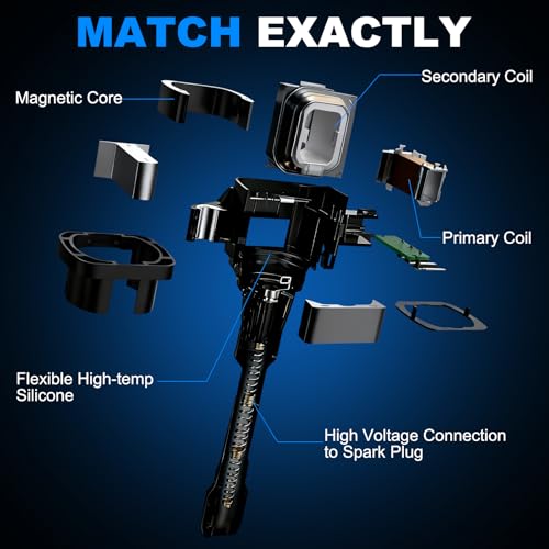 AUTOKAY Ignition Coil & Platinum Spark Plug for Toyota Tacoma 2001-2004 Set of 4 Coils Replacement UF323 C1305 90919-0223