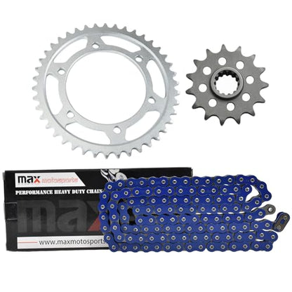 Max Motosports Blue O-Ring Chain Sprocket Kit Fits Yamaha MT09 XSR900 - color: Blue