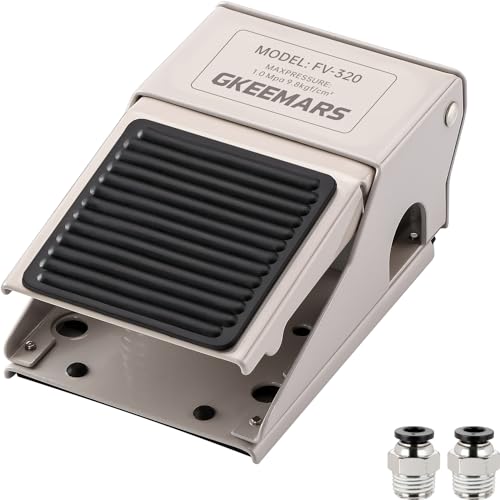 Pneumatic Foot Pedal Valve FV-320 1/4” NPT Threaded Rubber Nonslip Pressure Control Foot Operated Pedal 2 Position 3 Way