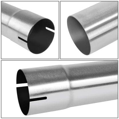 DNA MOTORING 8Pcs 2 Inches Stainless Steel DIY Custom Exhaust Tubing Mandrel Bend Pipes Straight & U-Bend Kit, Universal Fit, ZTL-20SS-8P - size: 2Inch, style: Stainless Steel