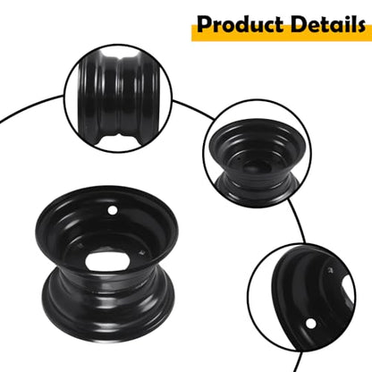 7" ATV Wheel Rim Compatible with 16x8-7 Tire 3 Lug 78mm Quad Go Kart 125cc Taotao Coolster