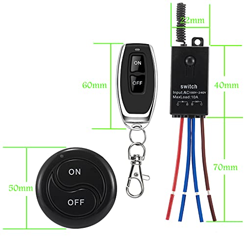 Wireless Lights Switch,110V/120V/240V /10A Relay,Mini Remote Switch. - color: 110V-240V Mini Remote switch-10A