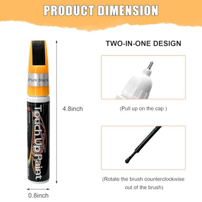 Touch Up Paint Pen for Cars, 2 in 1 Quick Drying Touch Up Pen Lasting Auto Scratch Remover, 0.4 Fl Oz Color Accurate Paint Pens Quick & Easy Solution to Repair Scratches (Black) - color: Black