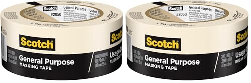 Scotch General Purpose Masking Tape, 1.88 inches by 60 yards, 2050 (Pack of 2) - size: 1.88" Width (2 Rolls)