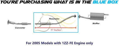 Exhaust Resonator Pipe Compatible with Toyota Corolla 2005-2008 1.8L | Stainless Steel | Northeastern Exhaust | Includes Gasket Clamp Hangers Bolt Kit | Direct-Fit Replacement