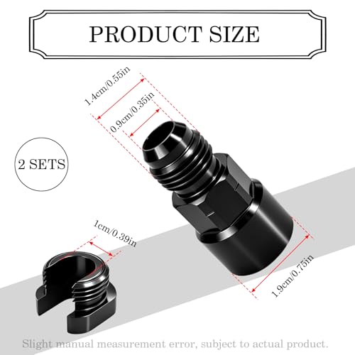 2 Pack 6AN Quick Disconnect Fuel Line Male Fittings Aluminum Push In Fuel Rail Adapter Connectors Automotive Replacement Parts for Vehicle Fuel System Modification