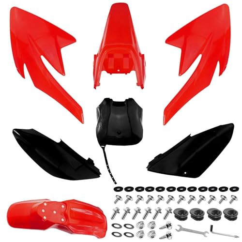 PRO BAT 7 PCs Plastic Fairing Fender Kit - color: Black&Red Plastic Fender Kit
