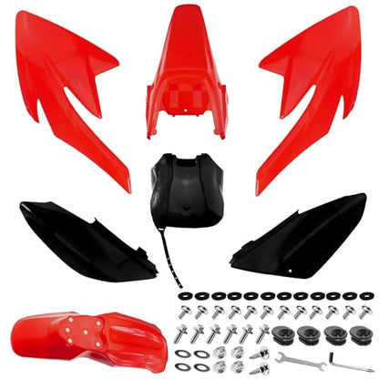 PRO BAT 7 PCs Plastic Fairing Fender Kit - color: Black&Red Plastic Fender Kit