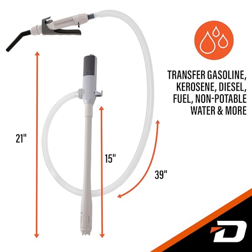 Deway Battery-Powered Stick Transfer Pump, Flow Control Nozzle, 39 In Hose - style: Hand-Trigger Nozzle