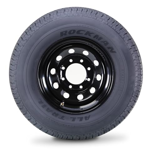 ROCKMAN Trailer Tire Wheel ST235/80R16 10-Ply E 123M 8X6.5" Black Mod Rim - size: ST235/80R16 10PR/8x6.5