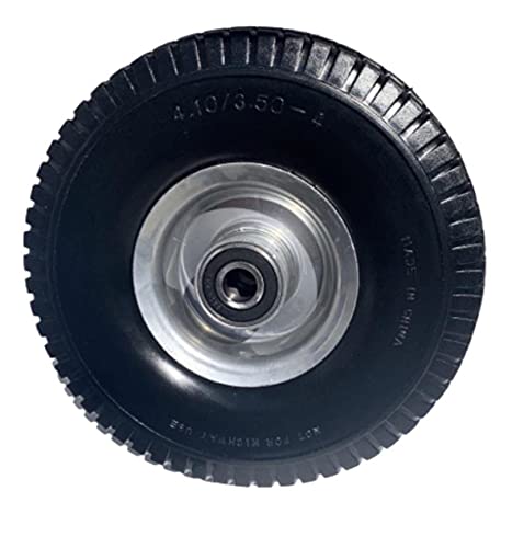 Jungle Jim’s 10" Flat-Free Tire & Wheel Replacement Assembly (4.10/3.50-4) for Jungle Wheels & Velke Sulkies - Steel Wheel with Bearings - No Flat Tubeless Utility Tire (Single) - style: 900 Flat Free Tire