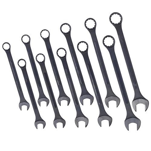 Jumbo Combination Wrench Set | 11 Piece | SAE | 1-5/16” to 2” | Open End | Storage Bag Included | for Professional Mechanic Use – Large Wrench Set - color: Sae, size: 11-Piece Set