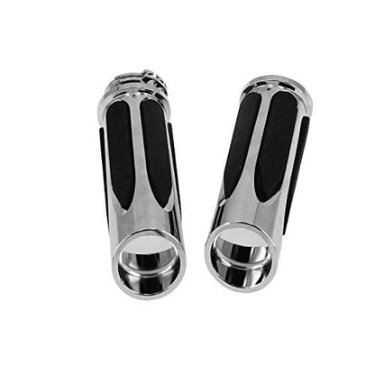 1 Inch Cable Throttle Handlebar Grips Motorcycle Hand Grips - color: #4 Chrome