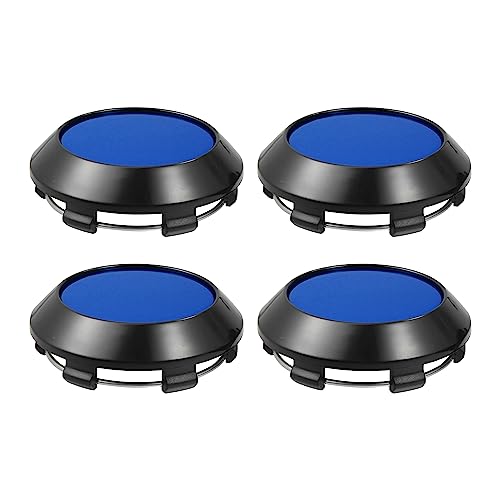 ACROPIX 4pcs OD 70mm/2.76" Black Gloss Blue Car Wheel Center Hub Caps