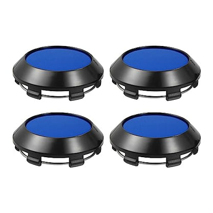 ACROPIX 4pcs OD 70mm/2.76" Black Gloss Blue Car Wheel Center Hub Caps
