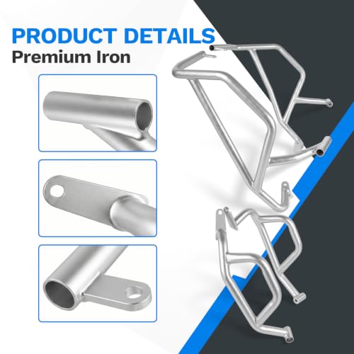 CHIFUN Engine Guard Crash Bars for 450MT Ibex 450 2024-2026, Motorcycle Upper and Lower Highway Frame Gas Fuel Tank Falling Protection Bars (Sliver) - color: Sliver