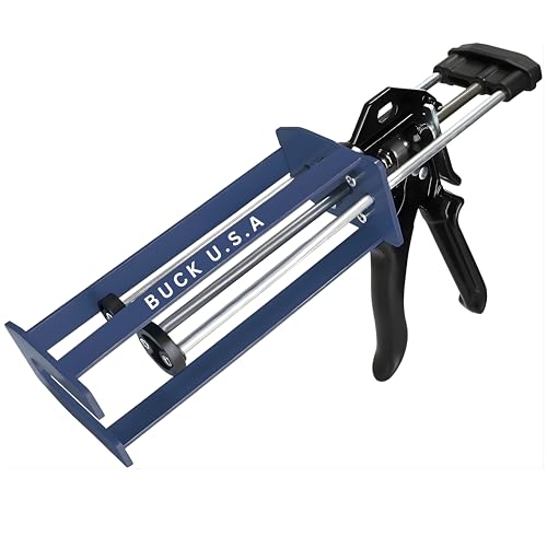 Buck 400ml Dual Cartridge Epoxy Gun (1:1 & 2:1) – High Thrust Panel Bond Adhesive Applicator for Structural Epoxy, Fillers & Plastic Repair, Fits 08115 & 08116 - size: Adhesive Gun (400ml), style: 1 Pack