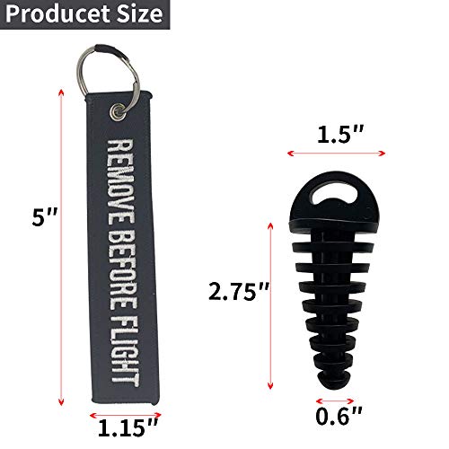 0.6"-1.5" Wash Plugs, Mufflers Exhaust Silencer Motorcycle Dirt Bike,Black - color: Black