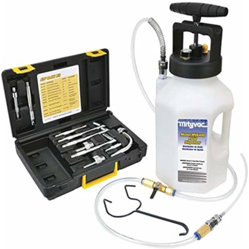 Mityvac MV6410A Pneumatic ATF Refill Dispenser System for Filling or Topping Transmission Fluids, 1.2 Gallon Reservoir, Manual Pump, Flow Control Valve, Pressure Gauge and Relief Valve, Storage Case - style: MV6410A