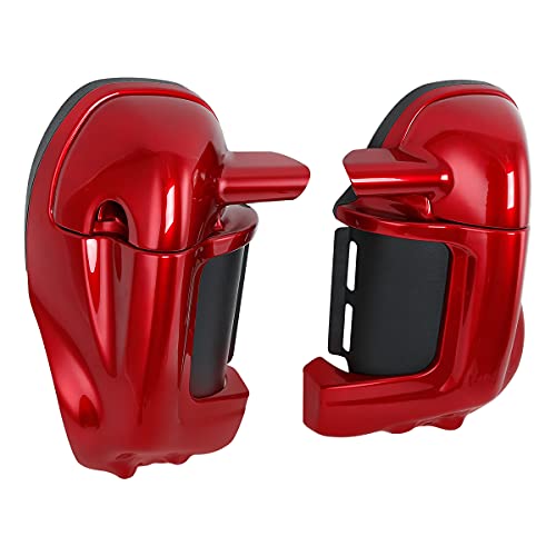 XFMT Lower Fairing Motorcycle Lower Vented Leg Fairing with Glove Box Fit For 1983-2013 Harley Touring Road King Street Glide Electra Glide Ultra Classic, Red - color: Red For Harley Touring '83-'13