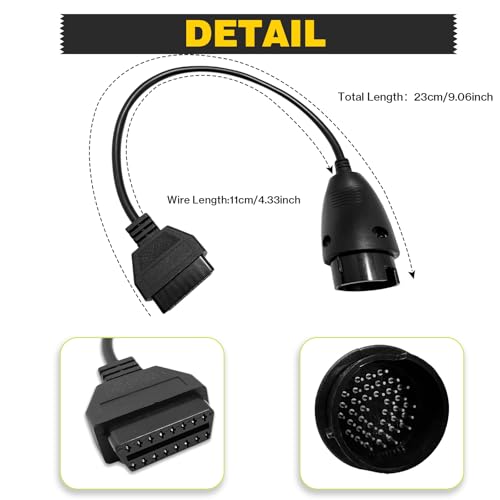 Truck OBD1 to OBD2 Cable for Iveco 38pin to 16pin Diagnostic Adapter - style: Fit for Iveco 38pin
