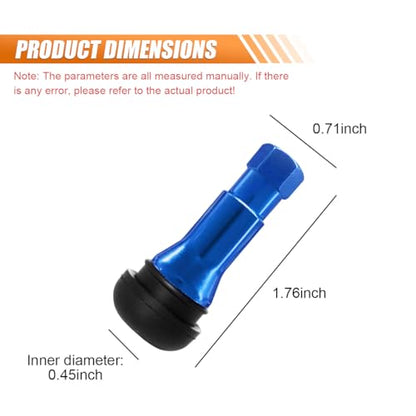 5PCS TR413AC Car Tire Valve Stems, Rubber, Snap-in (Blue) - color: Blue