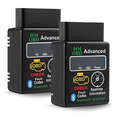2PCS Bluetooth OBD2 Scanner for Car, Wireless OBDII Scan Tool Auto Engine Diagnostic Code Reader, Professional OBD2 Fault Diagnosis Tester Vehicle Interface Scanner for Phone and PC - color: 2PCS