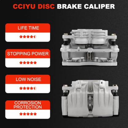 cciyu Front Left & Right Disc Brake Calipers Assembly 18B4798 18B4799 - size: Front[18B4798+18B4799]