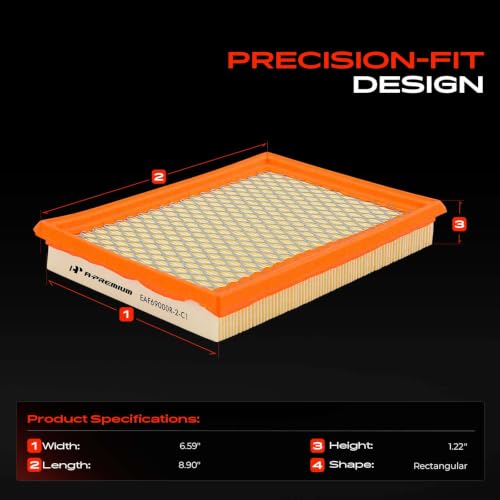 A-Premium 2-PC Engine Air Filter Compatible with Nissan & Infinit Models