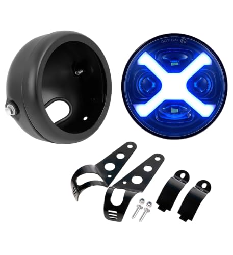 X-style Blue DRL motorcycle headlight with Housing - color: Blue2
