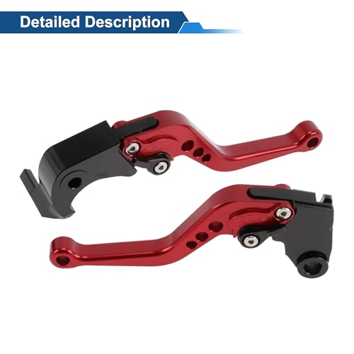 Short Brake Clutch Levers for Kawasaki Z1000SX/NINJA 1000/Tourer 2011-2016 6 Position Adjustable Motorcycle Handlebar Brake Lever Aluminum Alloy Red - color: Red