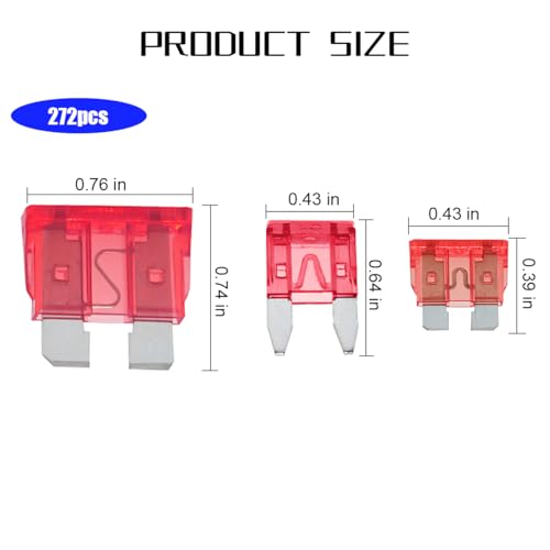 Mandark 272PCS 2-35 Amp Standard Mini and Low-Profile Blade Fuse Kit - color: 272PCS
