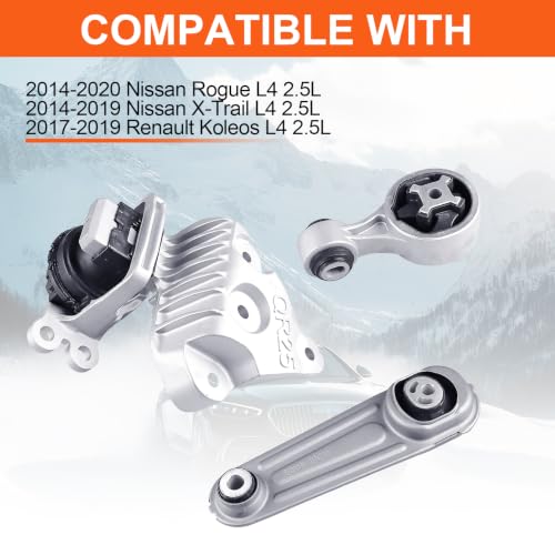 Engine Motor Mount Compatible with 2014-2020 Nissan Rogue L4 2.5L,2014-2019 Nissan X-Trail L4 2.5L,2017-2019 Renault Koleos L4 2.5L,Replacement for A4367 A4366 A4364 - size: Nissan Rogue 14-20/ X-Trail 14-19 L4 2.5L