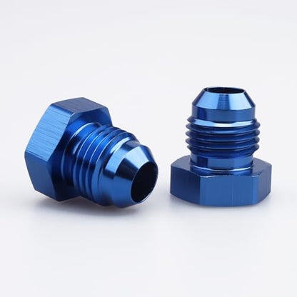 AC PERFORMANCE -6 AN Male Blanking Plug Fitting Hex Aluminum Blue 2PCS - color: Blue, size: 6AN-2PCS