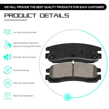 Ceramic Rear Brake Pads for Chevrolet Impala,Monte Carlo - size: D698