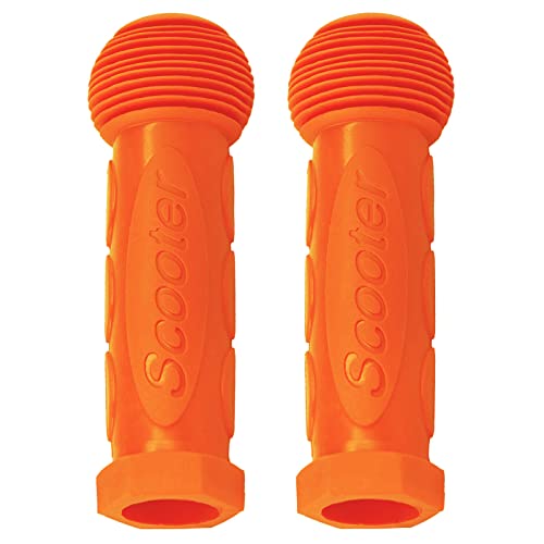 Kids Scooter Handle Grips Replacement Handlebars for 2/3/4 Wheels Child Kick Scooters Bike Rocking Car Push Cart, 9 Color Available, 2-Pack - color: Orange