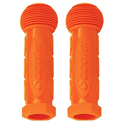Kids Scooter Handle Grips Replacement Handlebars for 2/3/4 Wheels Child Kick Scooters Bike Rocking Car Push Cart, 9 Color Available, 2-Pack - color: Orange