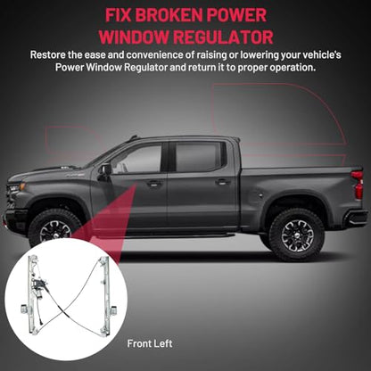 BDFHYK 741-644 Power Window Regulator with Motor Front Left Driver Side for Chevy Silverado, Tahoe, Suburban, Avalanche 1500 2500 3500| for Cadillac Escalade| for GMC Yukon, Yukon XL, Sierra - size: Front Left, style: 1999-2006 Chevy Silverado 1500