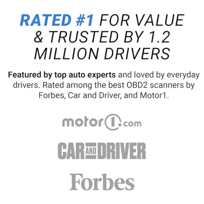 BlueDriver OBD2 Scanner Bluetooth, No Subscription, ABS SRS TPMS