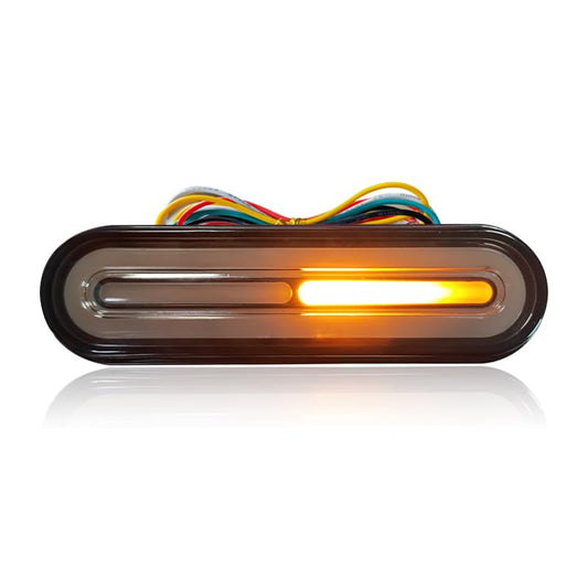 12-80V Dual Color Motorcycle Scooter Amber Color For Turn Signals and Red Color For Tail Light Brake Stop Light Lamp (Pack of 1) - color: Amber and Red, size: 1PCS