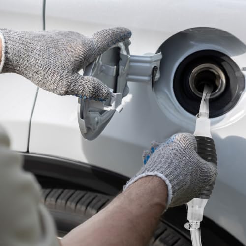 DECHOUS Manual Fuel Transfer Pump Hand Siphon Oil and Water Extraction Pump with Flexible Tube Portable Car Liquid Transfer Tool for Emergency Drainage Aquarium Pool