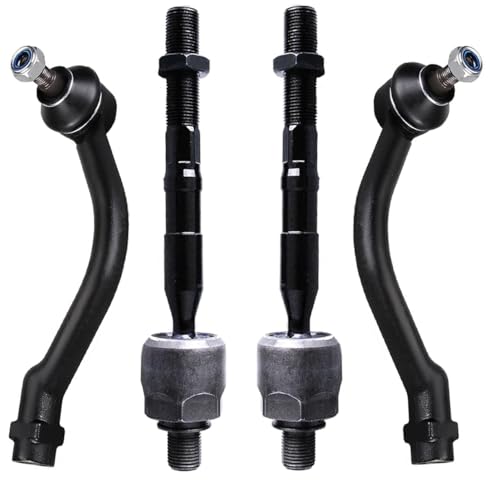 4pc Front Inner and Outer Tie Rod Ends for Hyundai Santa Fe 2007-2012