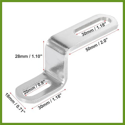 20mm 30mm 0.8" 1.18" Motorcycle Exhaust Pipe Bracket Z Shape Muffler Mounting Clamp Stainless Steel Silver Tone Vehicle Components
