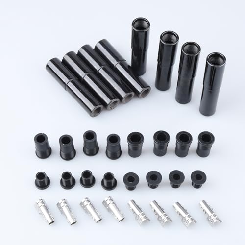 AC PERFORMANCE Straight Ceramic Spark Plug Boot Kit Black 8PCS - color: Black, size: Straight - 8PCS