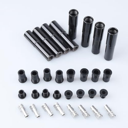 AC PERFORMANCE Straight Ceramic Spark Plug Boot Kit Black 8PCS - color: Black, size: Straight - 8PCS