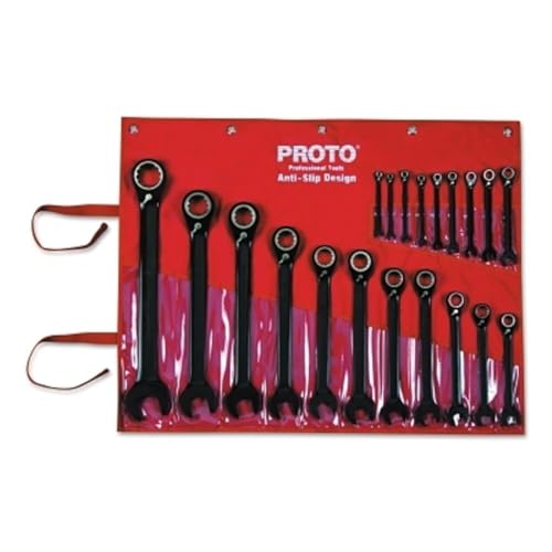 20 pc BLK Chrome Reversible Combo Ratchet Wrench Set-Spline