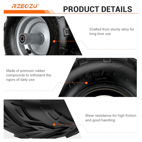145/70-6 Tires Mini Bike Front Wheel Rims and Tire for CT100U GMB100 - style: Front Rim and Tire