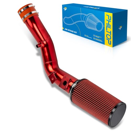 PHILTOP 3.7" Cold Air Intake Kit for 2003-2007 Ford F-350 Super Duty 6.0L - color: Red, size: 2003-2007 Ford F-250 Super Duty 6.0T